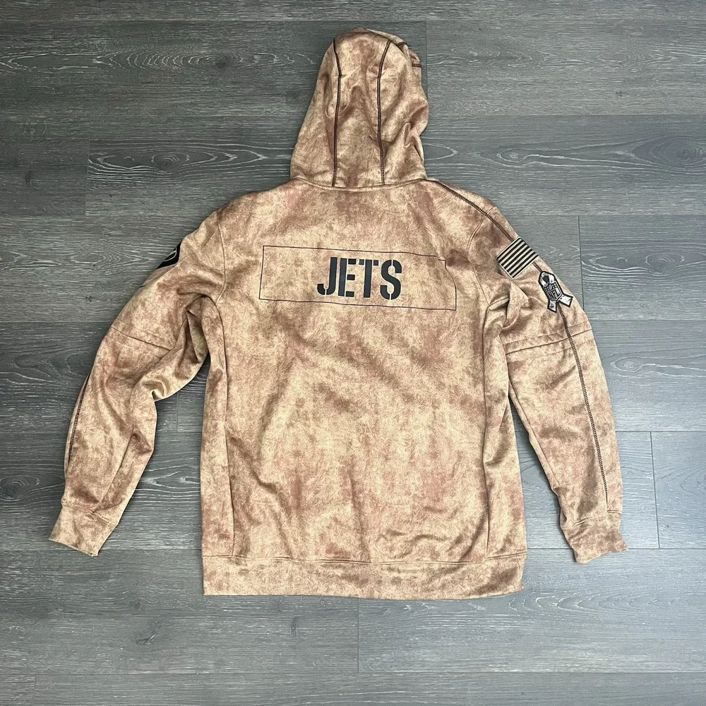 New York‎ Jets Nike 2023 Salute To Service Club Hoodie Brown MEDIUM NFL Sporty